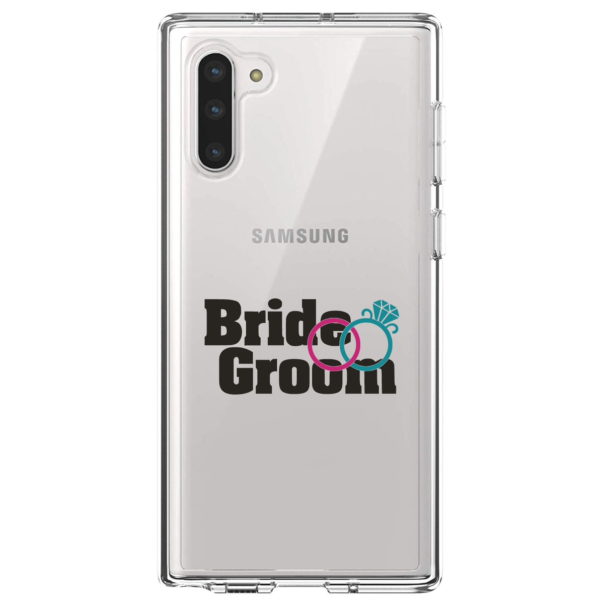 Bride & Groom Wedding Rings Clear Shockproof iPhone Case, view 9