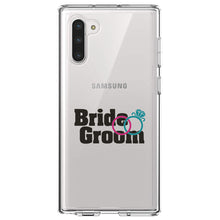 DistinctInk® Clear Shockproof Hybrid Case for Apple iPhone / Samsung Galaxy / Google Pixel - Bride & Groom Wedding Rings