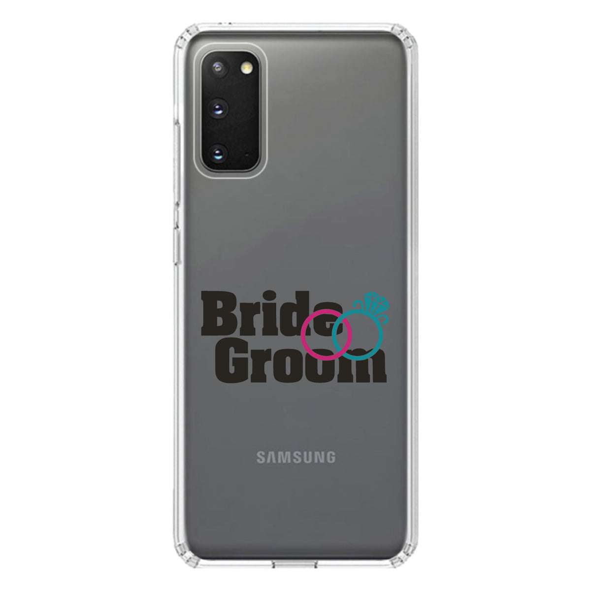 Bride & Groom Wedding Rings Clear Shockproof iPhone Case, view 13