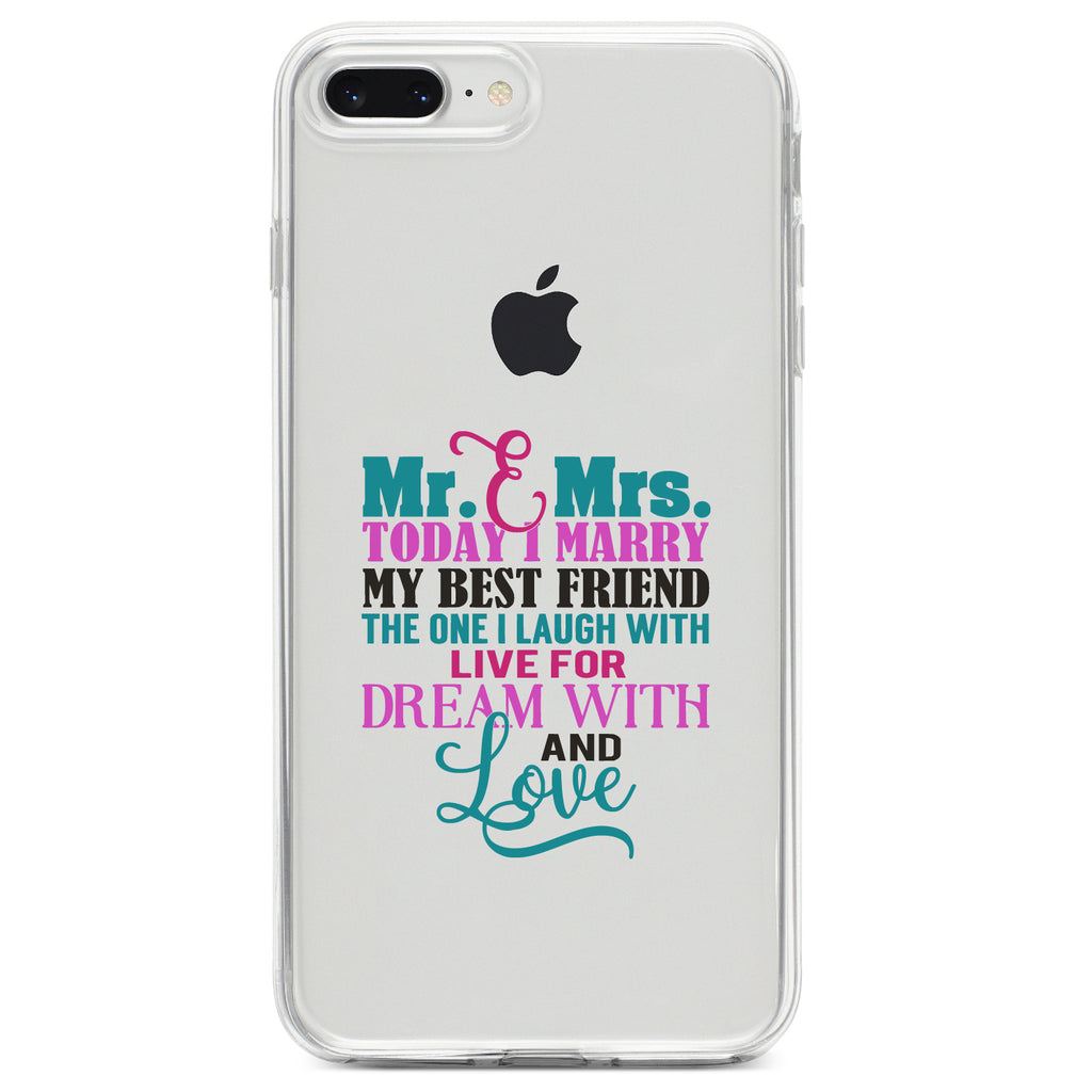 Today I Marry My Best Friend Clear Shockproof iPhone Case, view 6