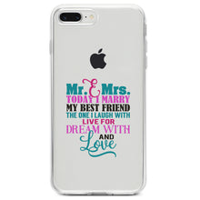 DistinctInk® Clear Shockproof Hybrid Case for Apple iPhone / Samsung Galaxy / Google Pixel - Today I Marry My Best Friend