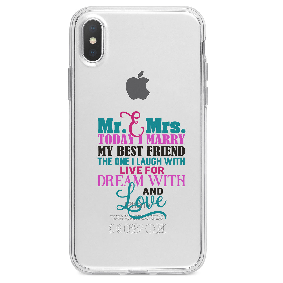 Today I Marry My Best Friend Clear Shockproof iPhone Case, view 4