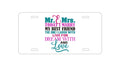 Custom Aluminum Decorative Vanity Front License Plate - Today I Marry My Best Friend