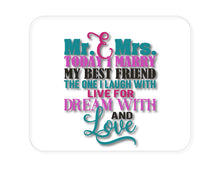 DistinctInk Custom Foam Rubber Mouse Pad - 1/4" Thick - Today I Marry My Best Friend