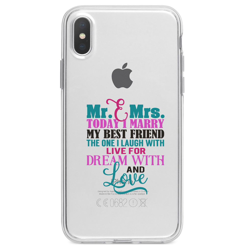 Today I Marry My Best Friend Clear Shockproof iPhone Case, view 2