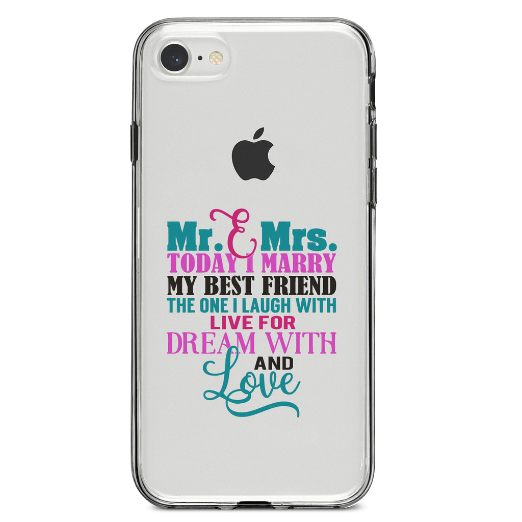 Today I Marry My Best Friend Clear Shockproof iPhone Case, view 5