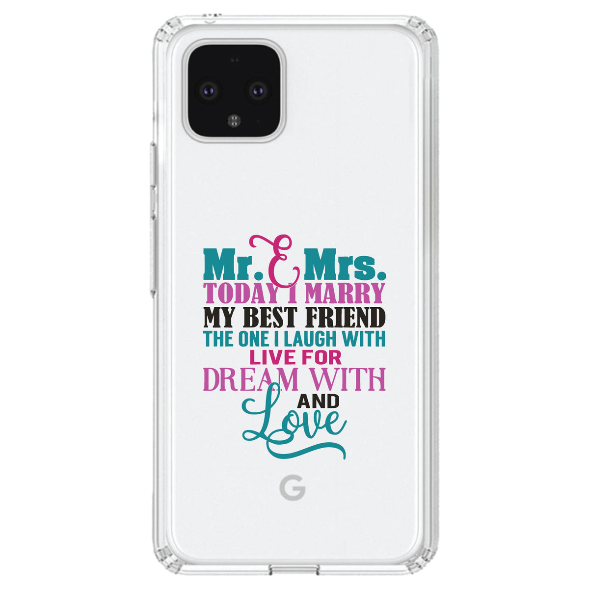 Today I Marry My Best Friend Clear Shockproof iPhone Case, view 24