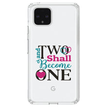 DistinctInk® Clear Shockproof Hybrid Case for Apple iPhone / Samsung Galaxy / Google Pixel - Two Shall Become One - Wedding