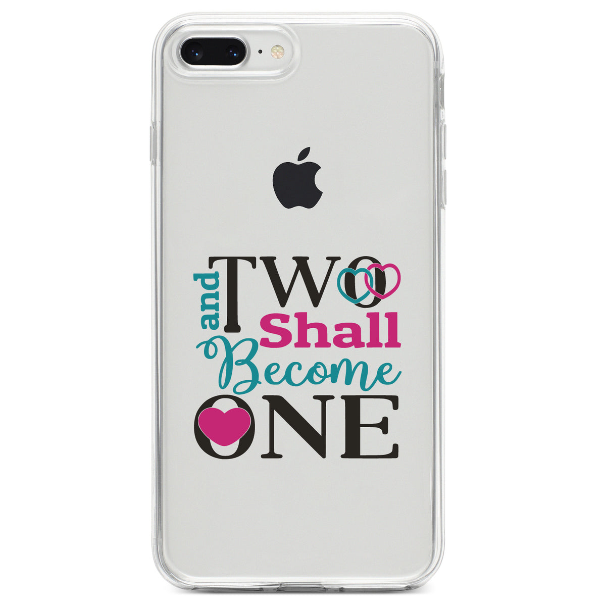 Two Shall Become One, Wedding Clear Shockproof iPhone Case, view 6