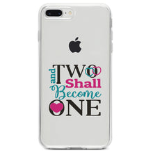 DistinctInk® Clear Shockproof Hybrid Case for Apple iPhone / Samsung Galaxy / Google Pixel - Two Shall Become One - Wedding