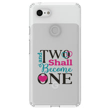 DistinctInk® Clear Shockproof Hybrid Case for Apple iPhone / Samsung Galaxy / Google Pixel - Two Shall Become One - Wedding