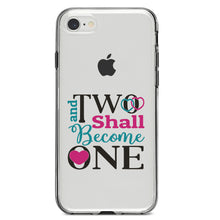 DistinctInk® Clear Shockproof Hybrid Case for Apple iPhone / Samsung Galaxy / Google Pixel - Two Shall Become One - Wedding