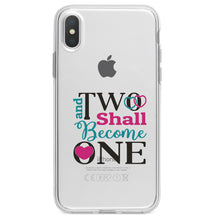 DistinctInk® Clear Shockproof Hybrid Case for Apple iPhone / Samsung Galaxy / Google Pixel - Two Shall Become One - Wedding