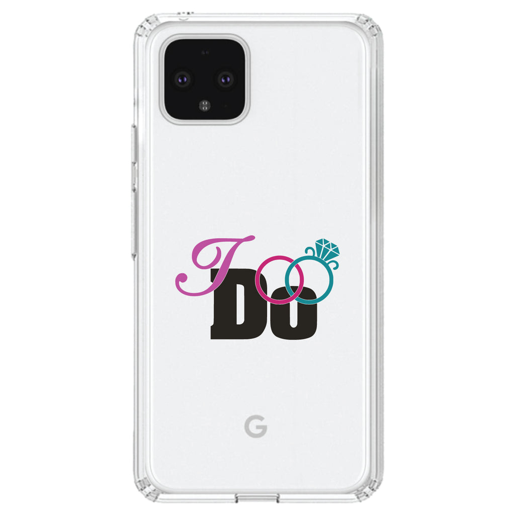 I Do, Wedding Rings Clear Shockproof iPhone Case, view 24