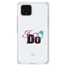 DistinctInk® Clear Shockproof Hybrid Case for Apple iPhone / Samsung Galaxy / Google Pixel - I Do - Wedding Rings