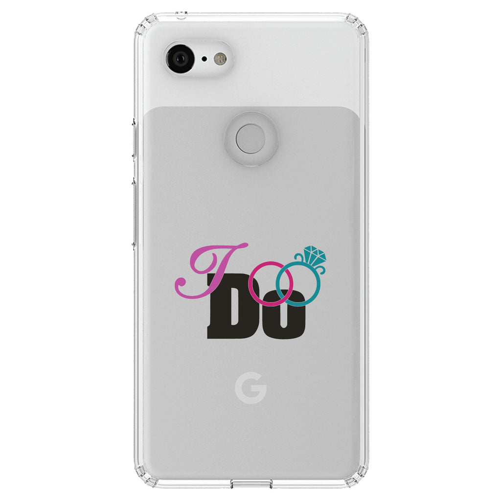 I Do, Wedding Rings Clear Shockproof iPhone Case, view 22