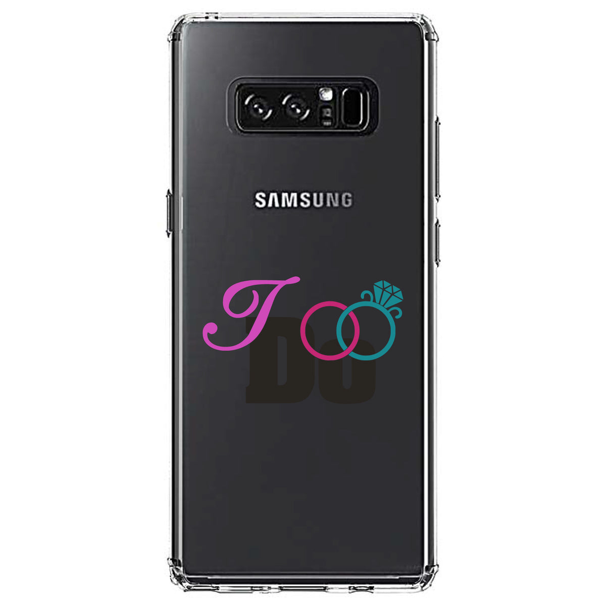 I Do, Wedding Rings Clear Shockproof iPhone Case, view 12