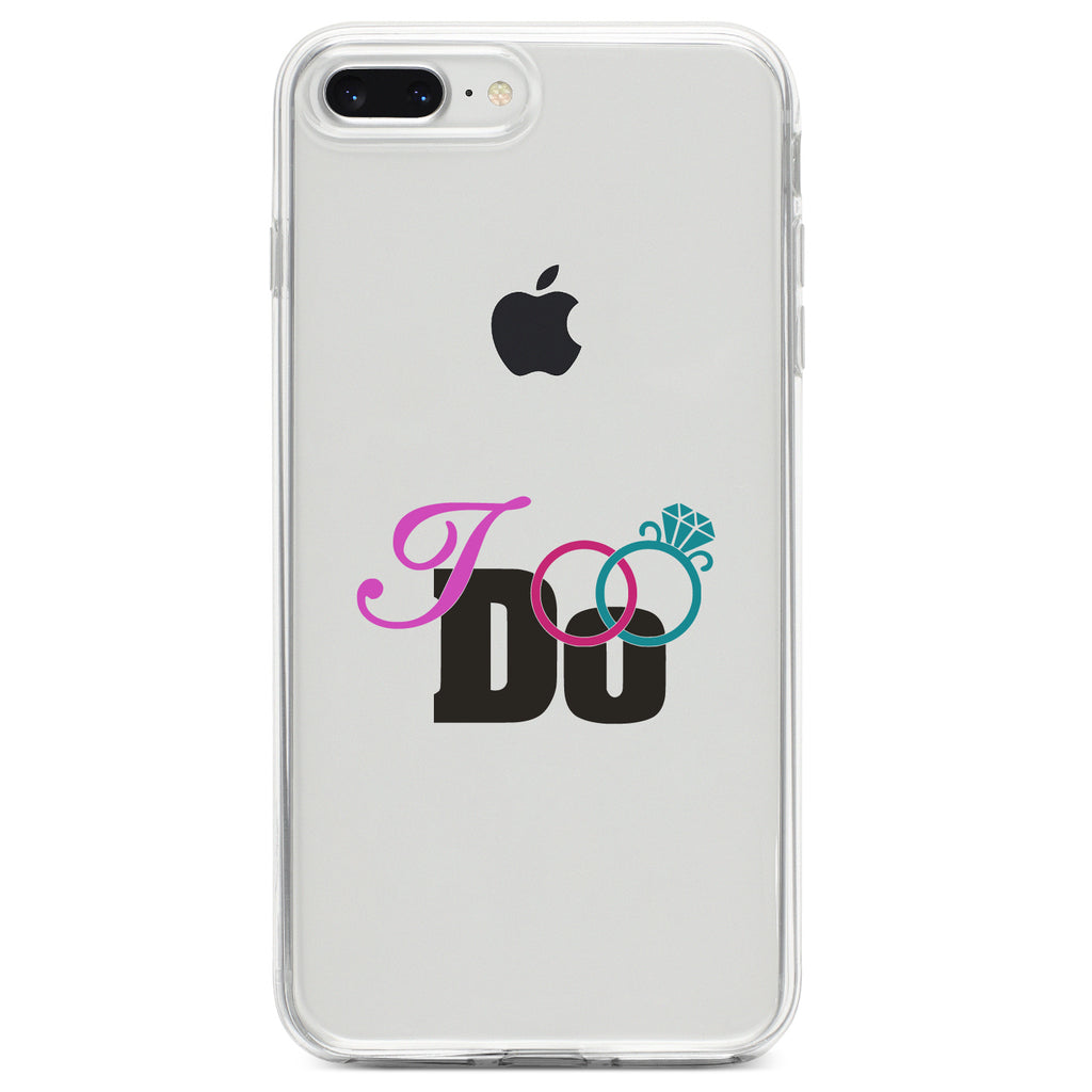 I Do, Wedding Rings Clear Shockproof iPhone Case, view 6