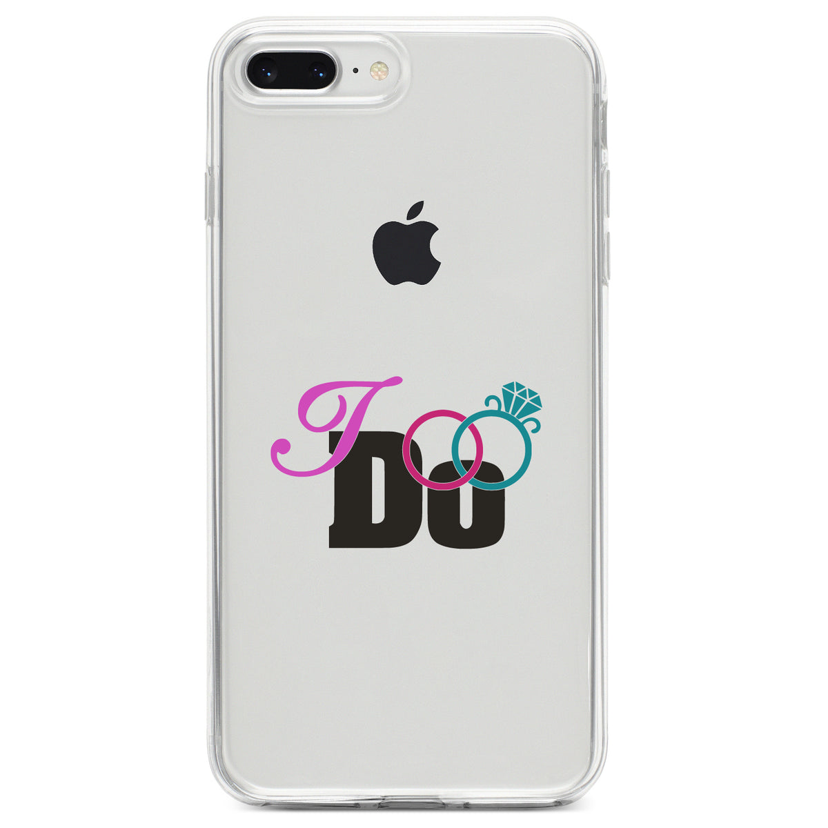 I Do, Wedding Rings Clear Shockproof iPhone Case, view 6