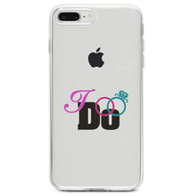 DistinctInk® Clear Shockproof Hybrid Case for Apple iPhone / Samsung Galaxy / Google Pixel - I Do - Wedding Rings