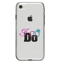 DistinctInk® Clear Shockproof Hybrid Case for Apple iPhone / Samsung Galaxy / Google Pixel - I Do - Wedding Rings