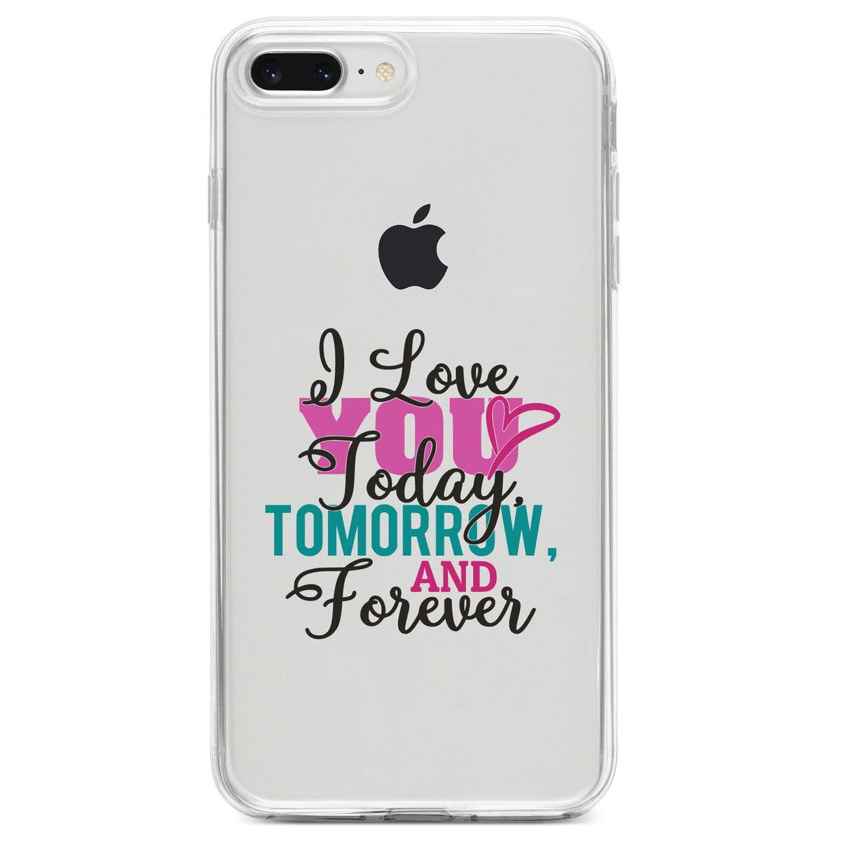 Love You Today Tomorrow & Forever Clear Shockproof iPhone Case, view 6