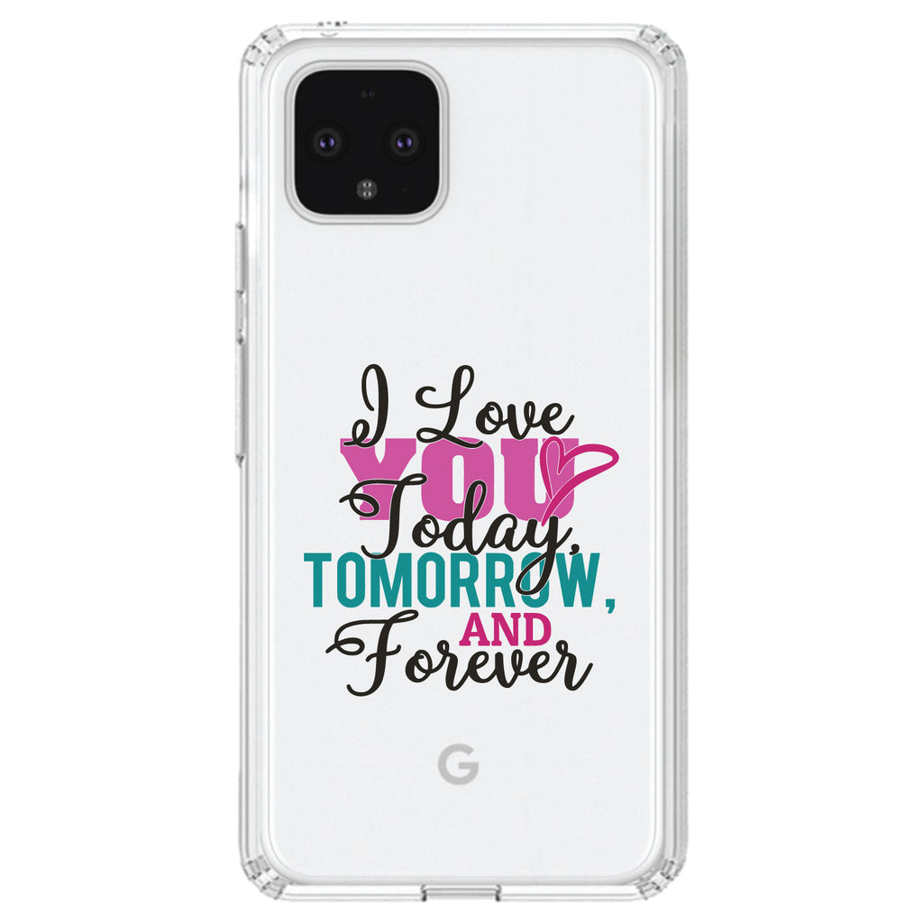 Love You Today Tomorrow & Forever Clear Shockproof iPhone Case, view 23