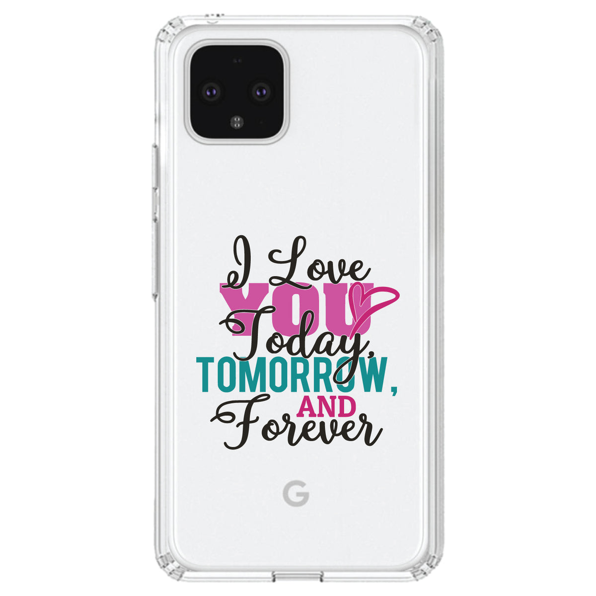 Love You Today Tomorrow & Forever Clear Shockproof iPhone Case, view 23