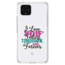 DistinctInk® Clear Shockproof Hybrid Case for Apple iPhone / Samsung Galaxy / Google Pixel - Love You Today Tomorrow & Forever