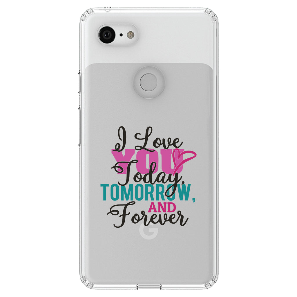 Love You Today Tomorrow & Forever Clear Shockproof iPhone Case, view 21