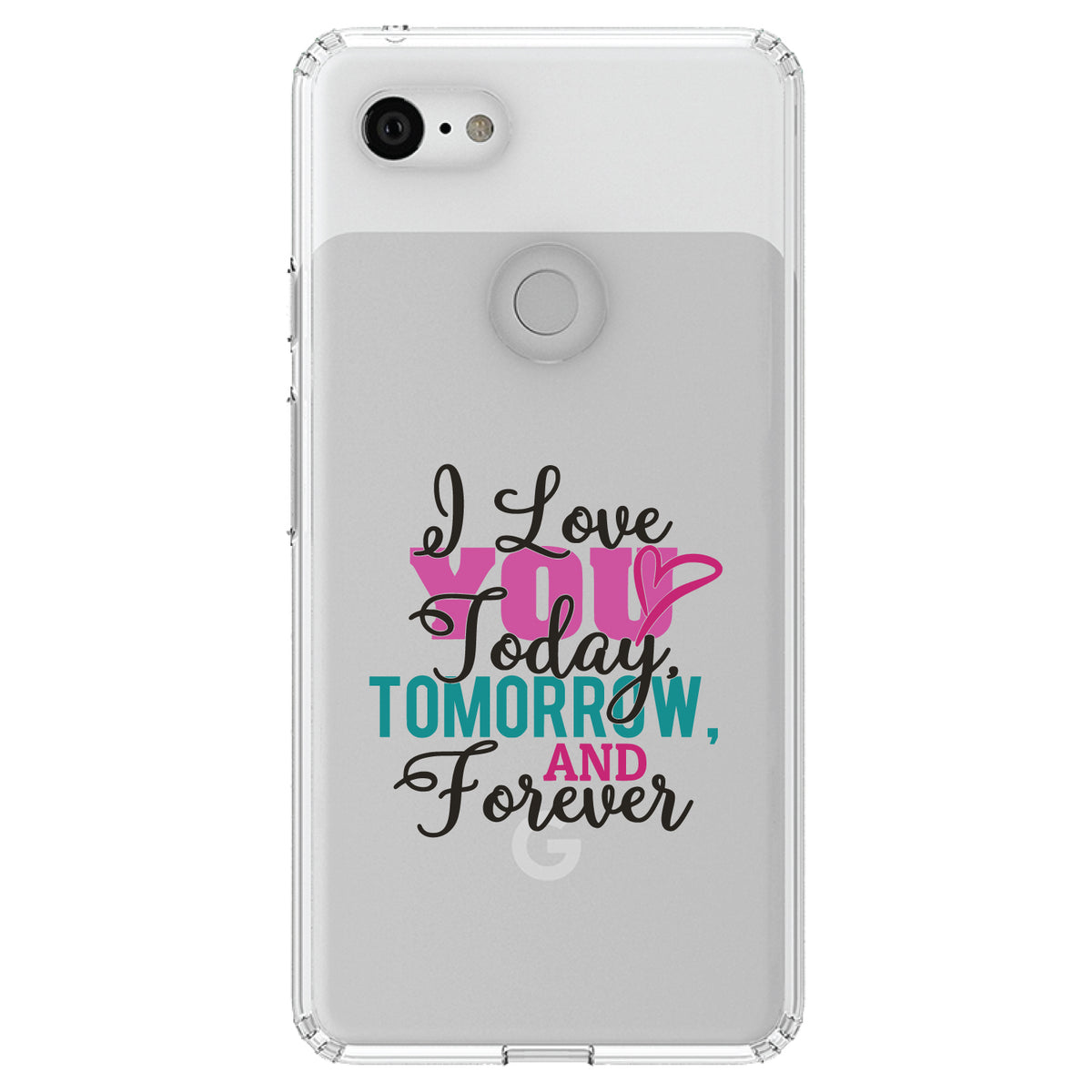 Love You Today Tomorrow & Forever Clear Shockproof iPhone Case, view 22