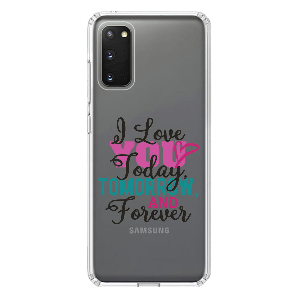 Love You Today Tomorrow & Forever Clear Shockproof iPhone Case, view 15