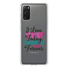 DistinctInk® Clear Shockproof Hybrid Case for Apple iPhone / Samsung Galaxy / Google Pixel - Love You Today Tomorrow & Forever