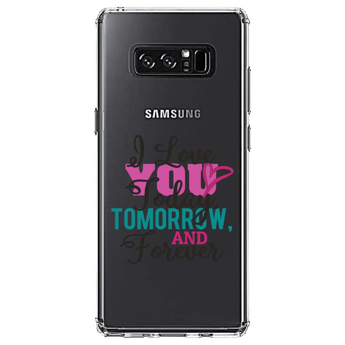 Love You Today Tomorrow & Forever Clear Shockproof iPhone Case, view 12