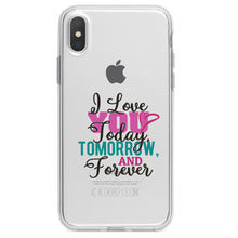 DistinctInk® Clear Shockproof Hybrid Case for Apple iPhone / Samsung Galaxy / Google Pixel - Love You Today Tomorrow & Forever