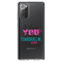 DistinctInk® Clear Shockproof Hybrid Case for Apple iPhone / Samsung Galaxy / Google Pixel - Love You Today Tomorrow & Forever