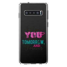 DistinctInk® Clear Shockproof Hybrid Case for Apple iPhone / Samsung Galaxy / Google Pixel - Love You Today Tomorrow & Forever