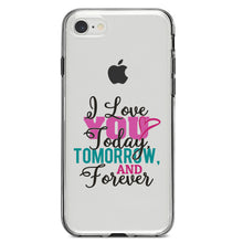 DistinctInk® Clear Shockproof Hybrid Case for Apple iPhone / Samsung Galaxy / Google Pixel - Love You Today Tomorrow & Forever