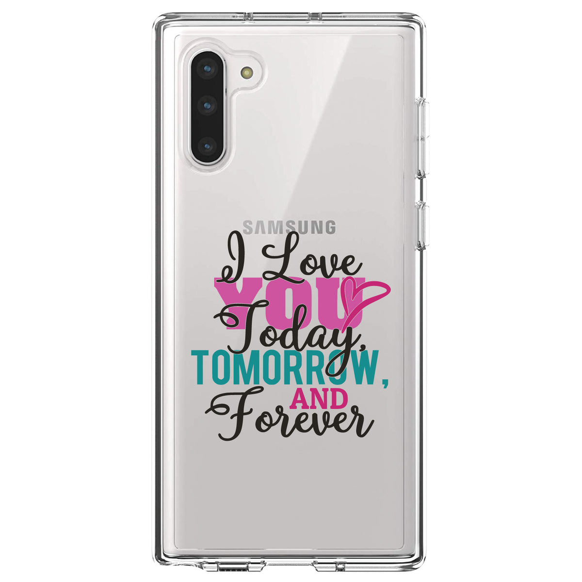 Love You Today Tomorrow & Forever Clear Shockproof iPhone Case, view 9