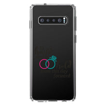 DistinctInk® Clear Shockproof Hybrid Case for Apple iPhone / Samsung Galaxy / Google Pixel - To Have & To Hold Wedding Rings