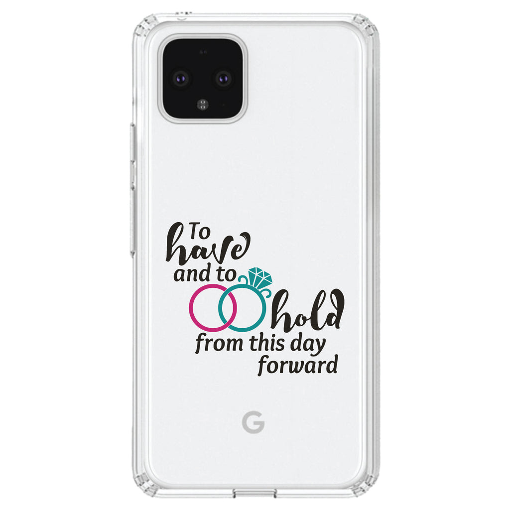 To Have & To Hold Wedding Rings Clear Shockproof iPhone Case, view 23