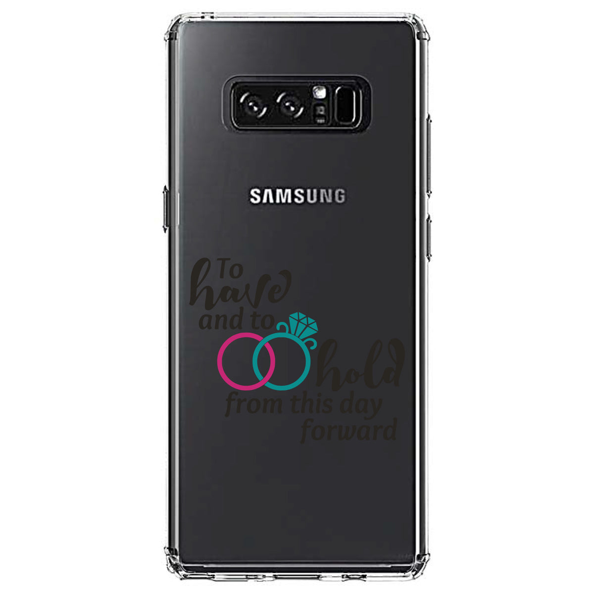 To Have & To Hold Wedding Rings Clear Shockproof iPhone Case, view 12