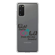 DistinctInk® Clear Shockproof Hybrid Case for Apple iPhone / Samsung Galaxy / Google Pixel - To Have & To Hold Wedding Rings