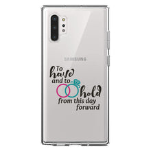 DistinctInk® Clear Shockproof Hybrid Case for Apple iPhone / Samsung Galaxy / Google Pixel - To Have & To Hold Wedding Rings