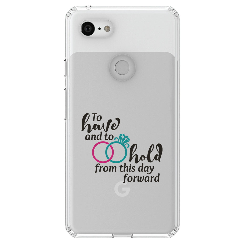 To Have & To Hold Wedding Rings Clear Shockproof iPhone Case, view 21