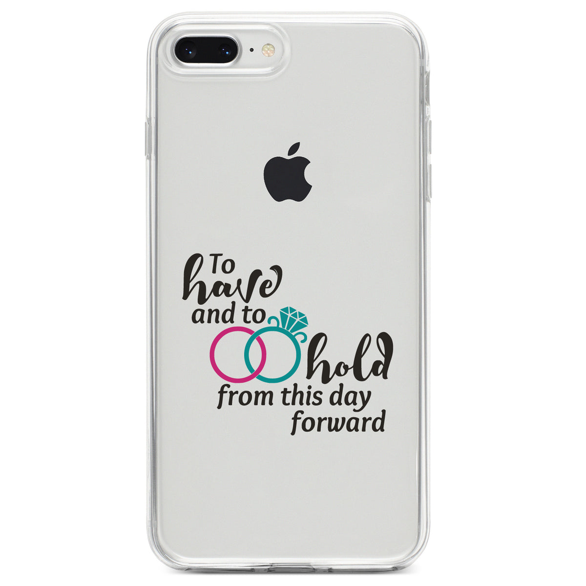 To Have & To Hold Wedding Rings Clear Shockproof iPhone Case, view 6