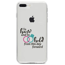 DistinctInk® Clear Shockproof Hybrid Case for Apple iPhone / Samsung Galaxy / Google Pixel - To Have & To Hold Wedding Rings