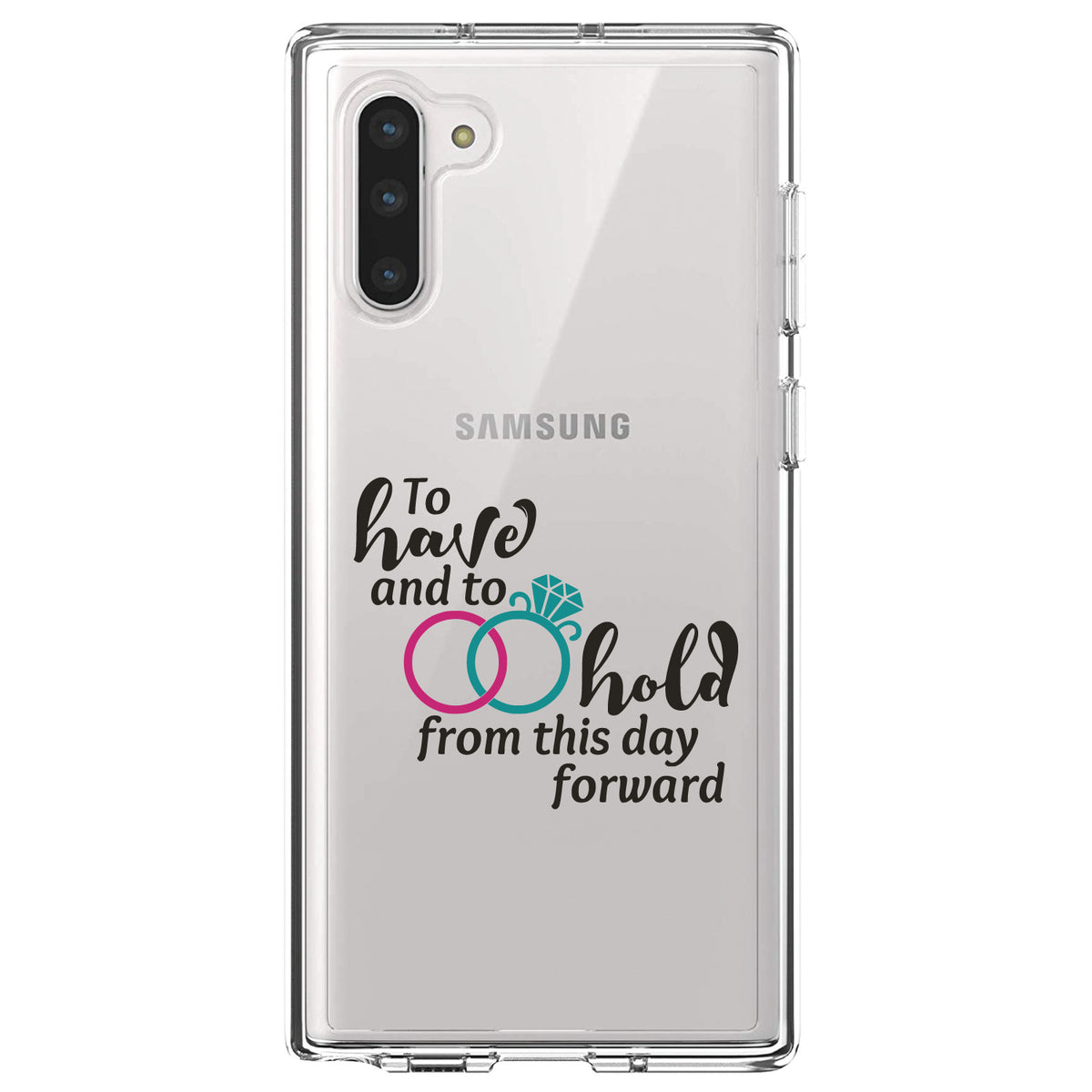 To Have & To Hold Wedding Rings Clear Shockproof iPhone Case, view 9