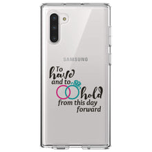 DistinctInk® Clear Shockproof Hybrid Case for Apple iPhone / Samsung Galaxy / Google Pixel - To Have & To Hold Wedding Rings