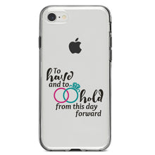 DistinctInk® Clear Shockproof Hybrid Case for Apple iPhone / Samsung Galaxy / Google Pixel - To Have & To Hold Wedding Rings